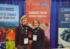 Karen Brux and Allison Myers with the Chilean Fresh Fruit Association.